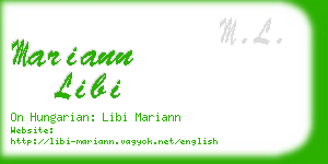 mariann libi business card